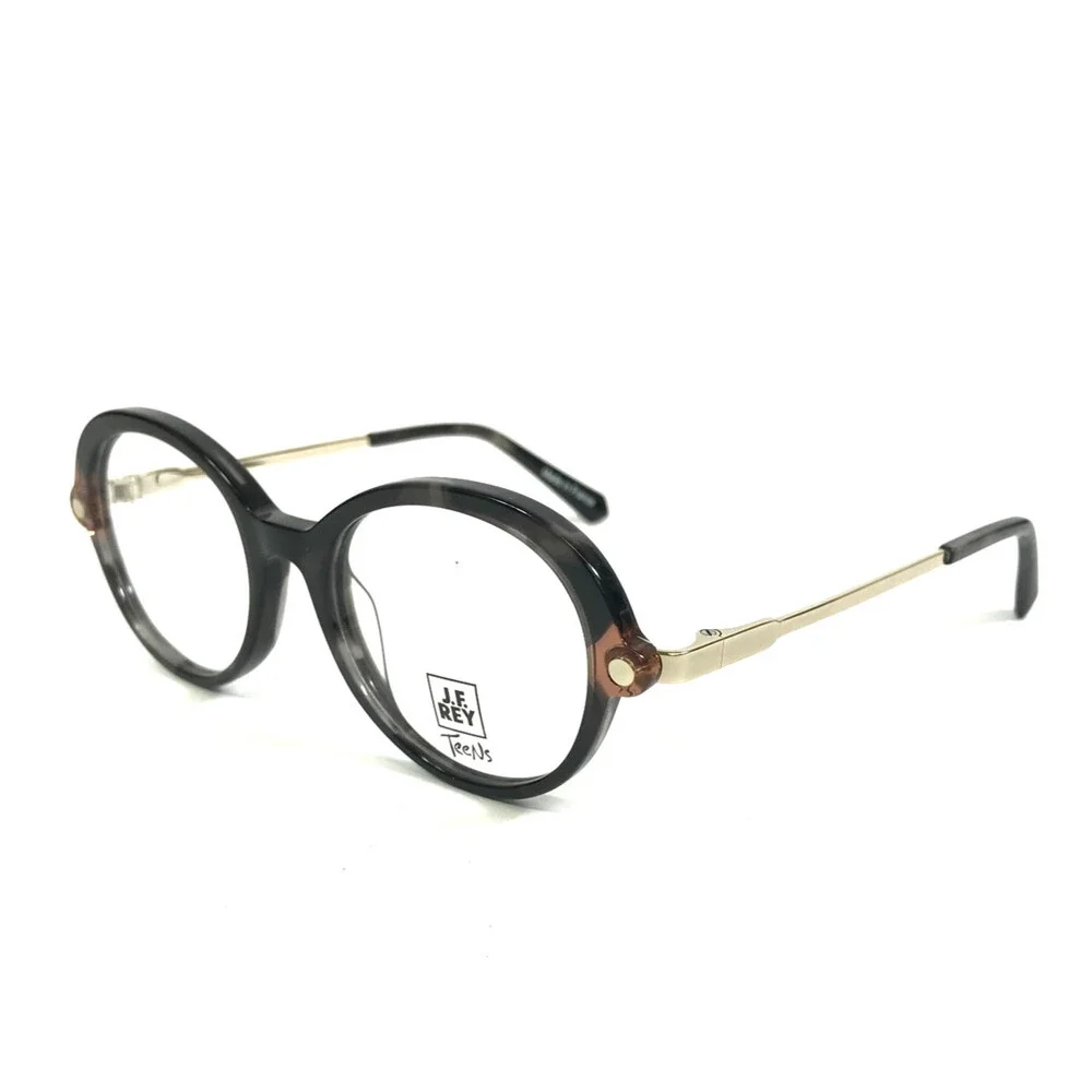 J.F. Rey Teens Petite Eyeglasses Frame PAULINE 0195 Black Gold Round 47-18-135
